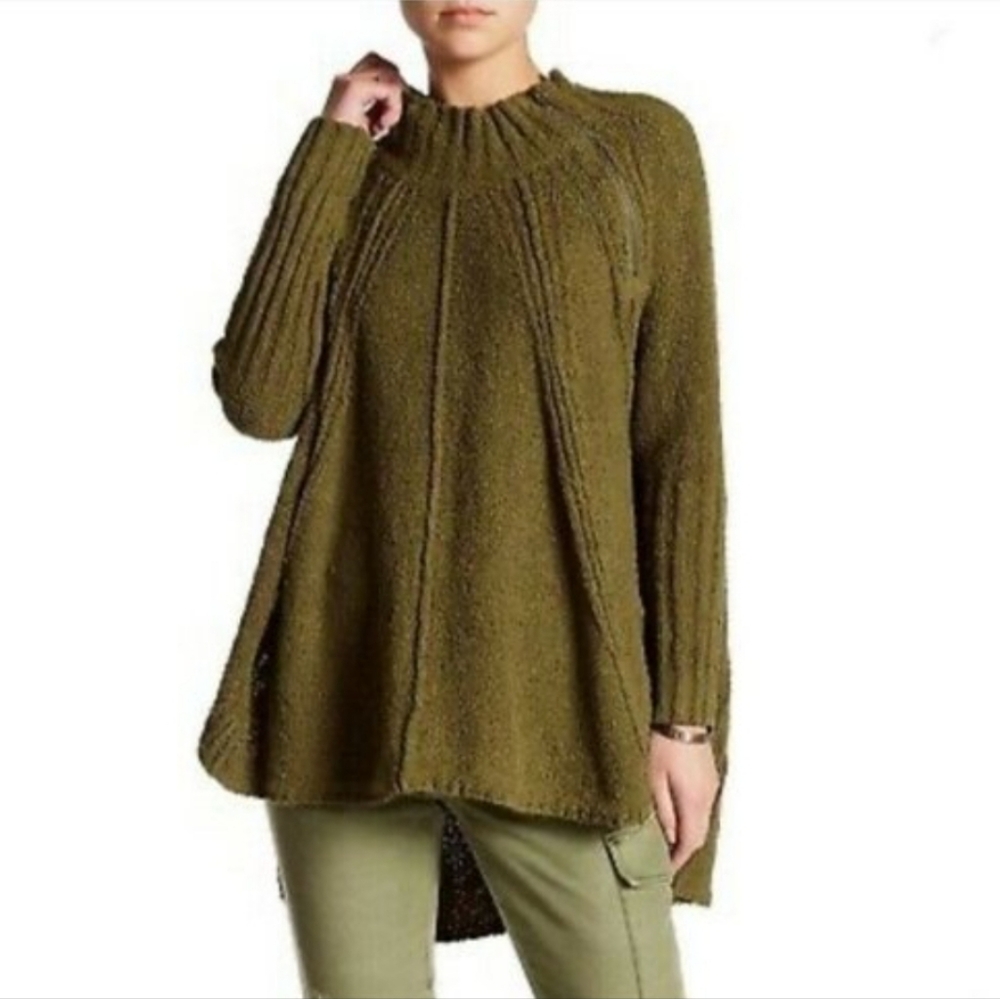 Free People Split Zip Pullover Sweater Alpaca - image 1